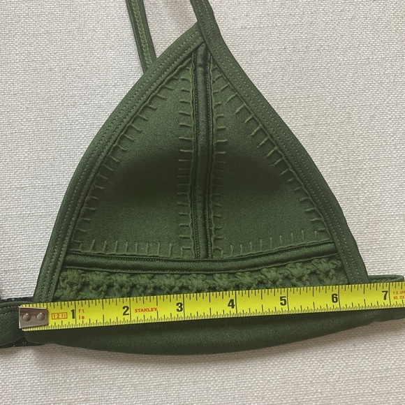 TRIANGL | Coco Crochet Neoprene Bikini Top in Green - Picture 11 of 16